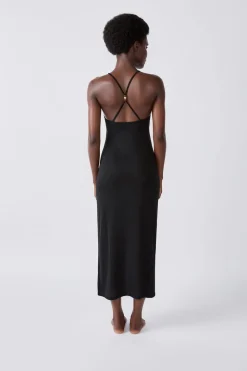 Clearance ETAM Vestido largo de playa brillante PLATA