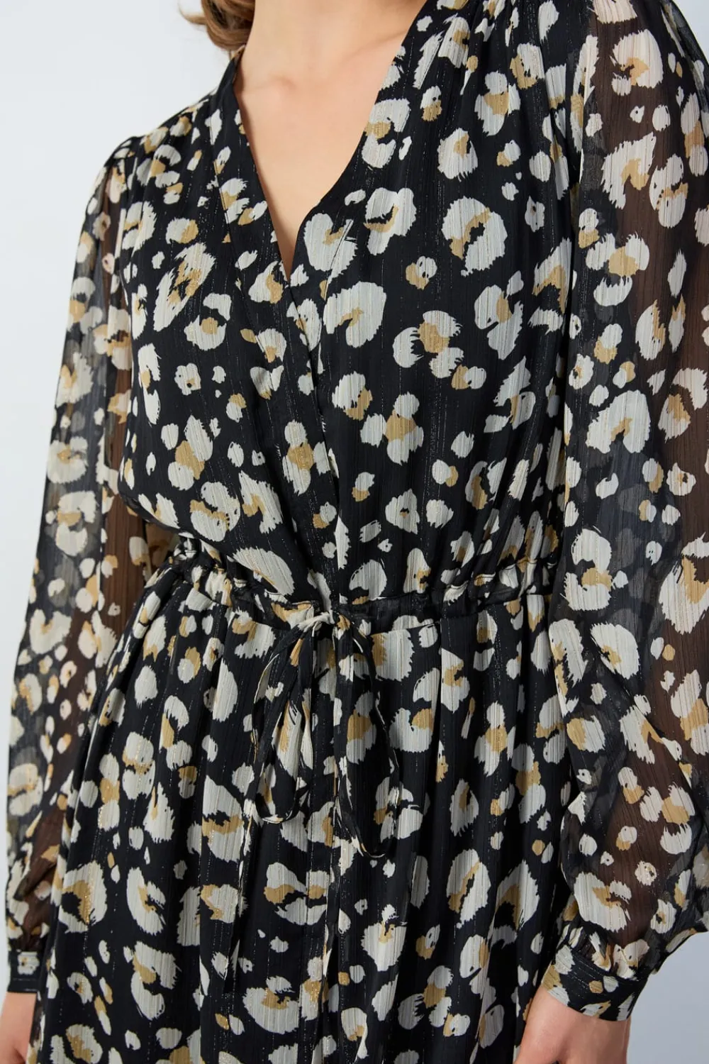 Online ETAM Vestido largo estampado fluido NEGRO