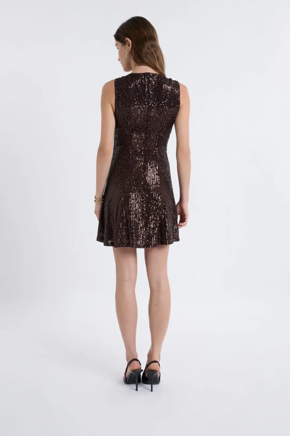 Best ETAM Vestido sin mangas con lentejuelas MARRÓN