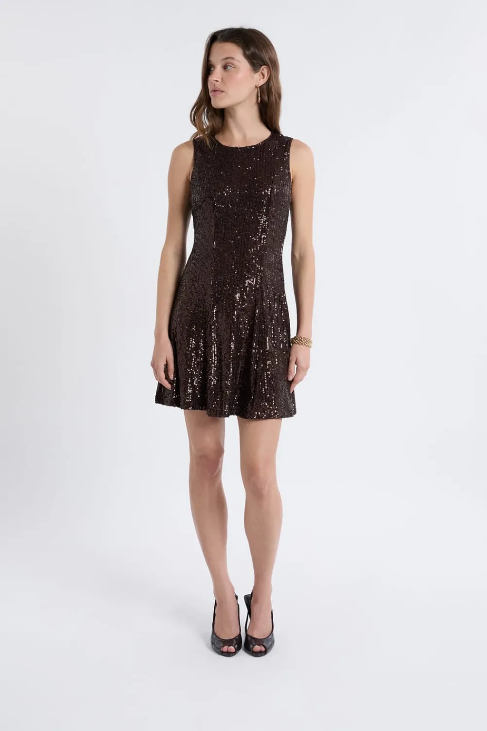 Best ETAM Vestido sin mangas con lentejuelas MARRÓN