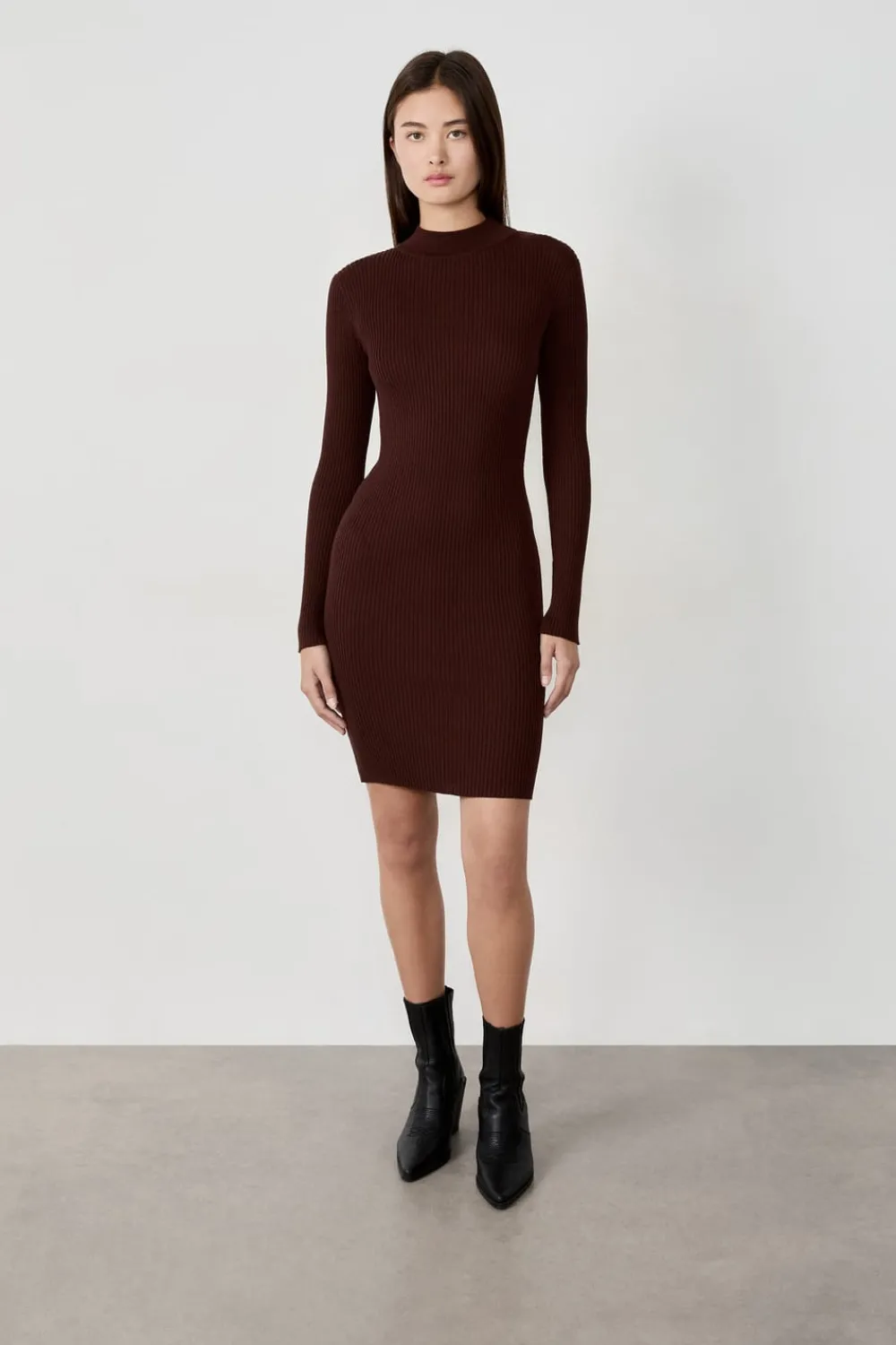 Discount ETAM Vestido suéter corto CHOCOLATE