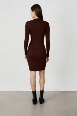Discount ETAM Vestido suéter corto CHOCOLATE