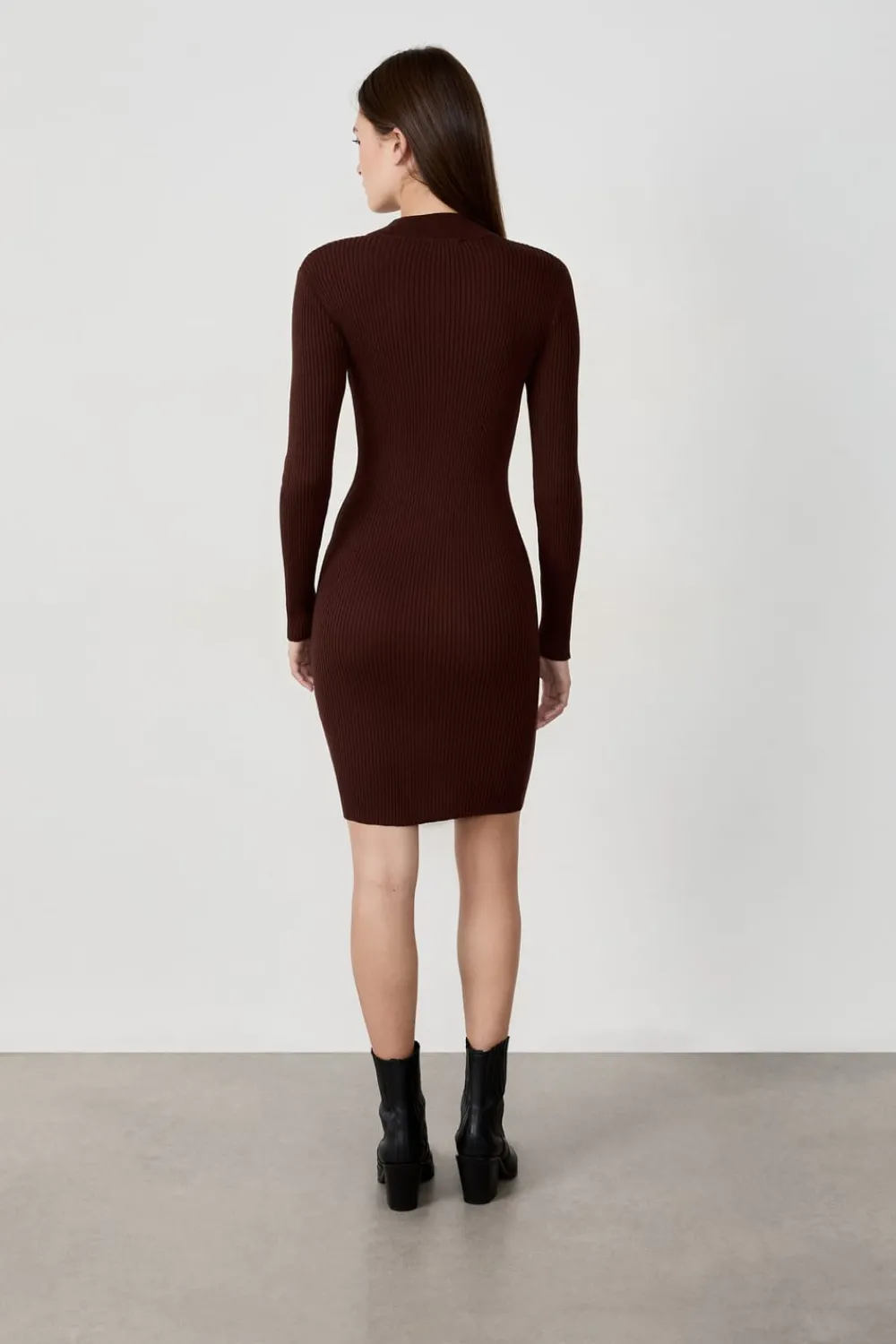 Discount ETAM Vestido suéter corto CHOCOLATE