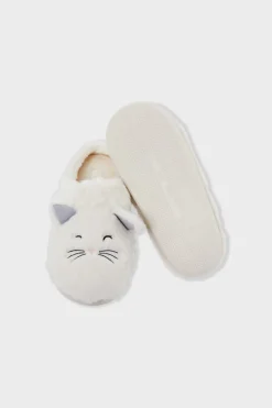 ETAM Zapatillas con motivos de gatos de tejido ultrasuave CRUDO