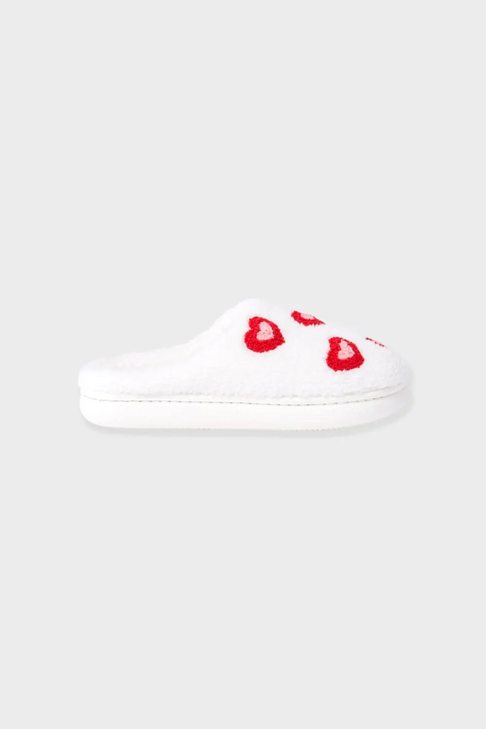 Outlet ETAM Zapatillas con motivos de corazones de tejido ultrasuave ROJO