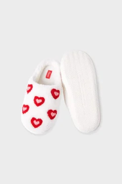 Outlet ETAM Zapatillas con motivos de corazones de tejido ultrasuave ROJO