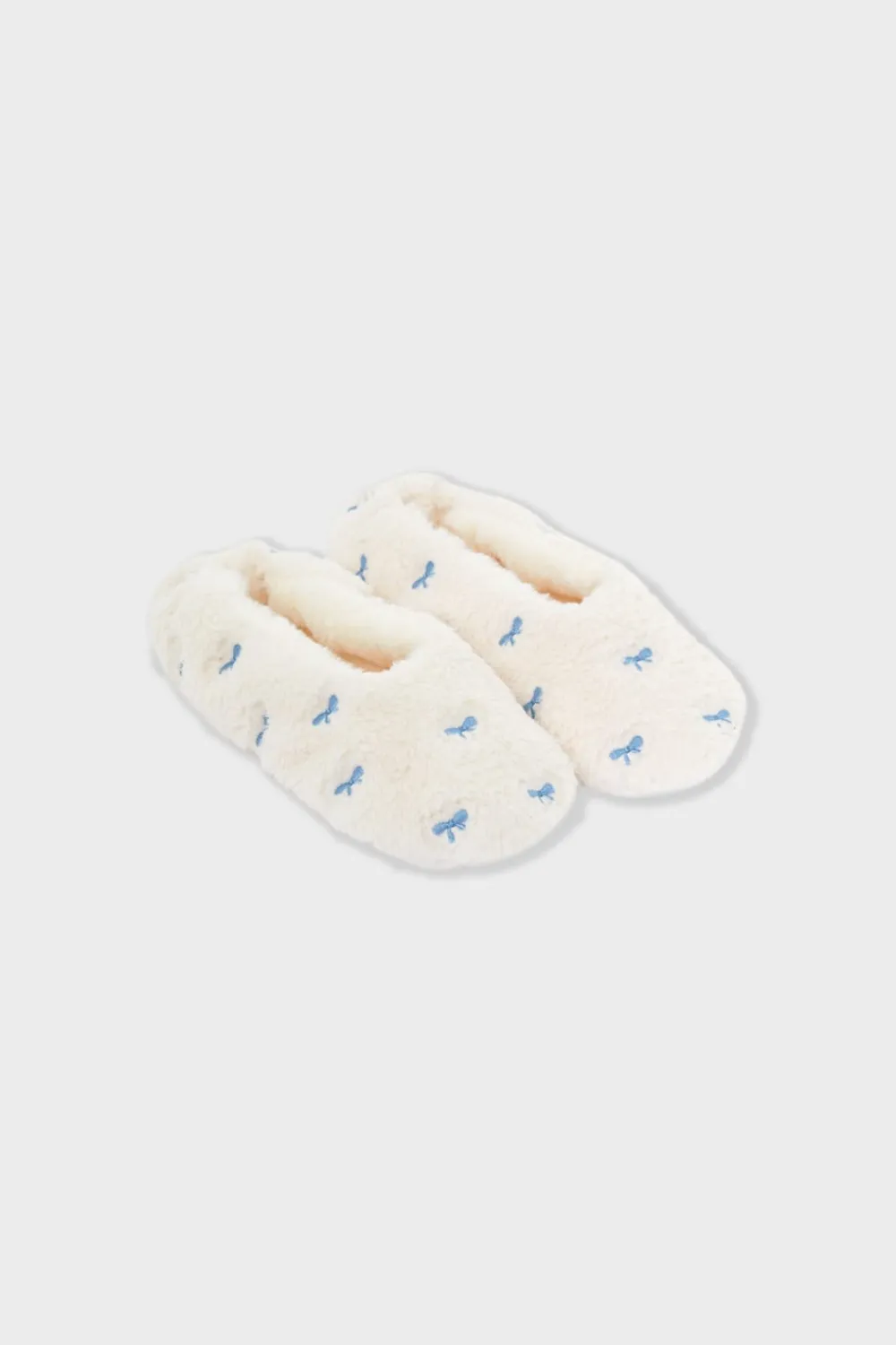 ETAM Zapatillas con motivos de tejido ultrasuave BLANCO