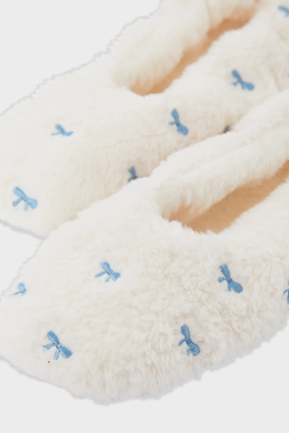 ETAM Zapatillas con motivos de tejido ultrasuave BLANCO
