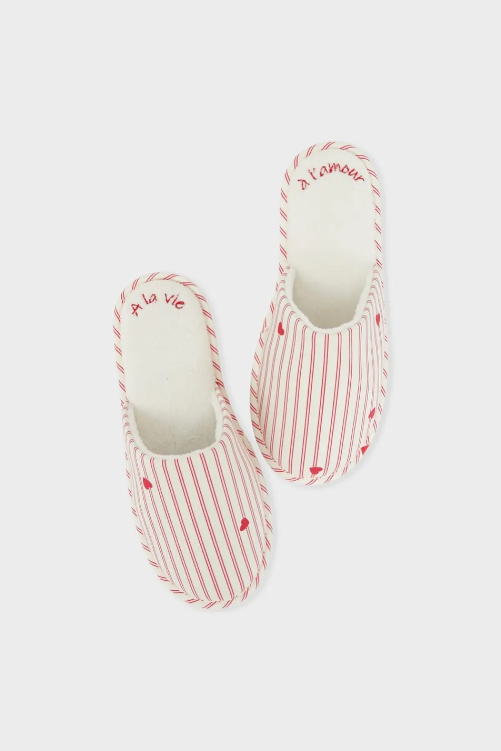 Outlet ETAM Zapatillas destalonadas con motivos de corazones y algodón IMP FD BLANCO