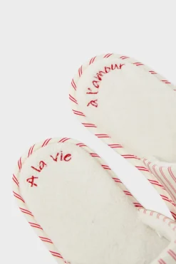 Outlet ETAM Zapatillas destalonadas con motivos de corazones y algodón IMP FD BLANCO