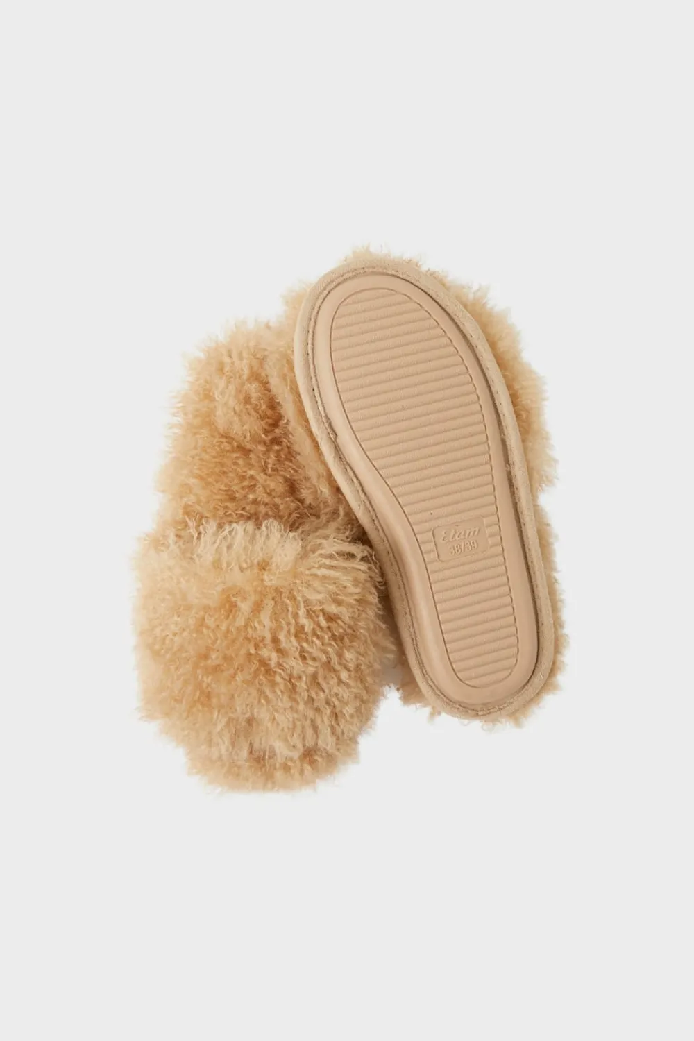 Best ETAM Zapatillas tipo chanclas de tejido ultrasuave BEIGE