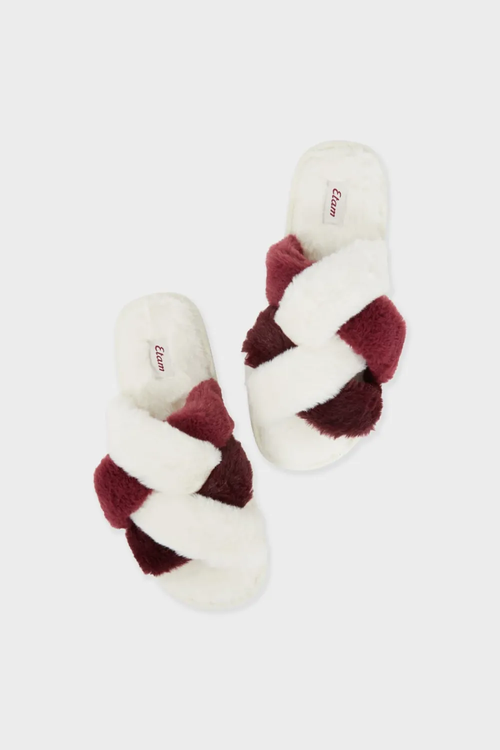 Sale ETAM Zapatillas tipo chanclas de tejido ultrasuave CRUDO